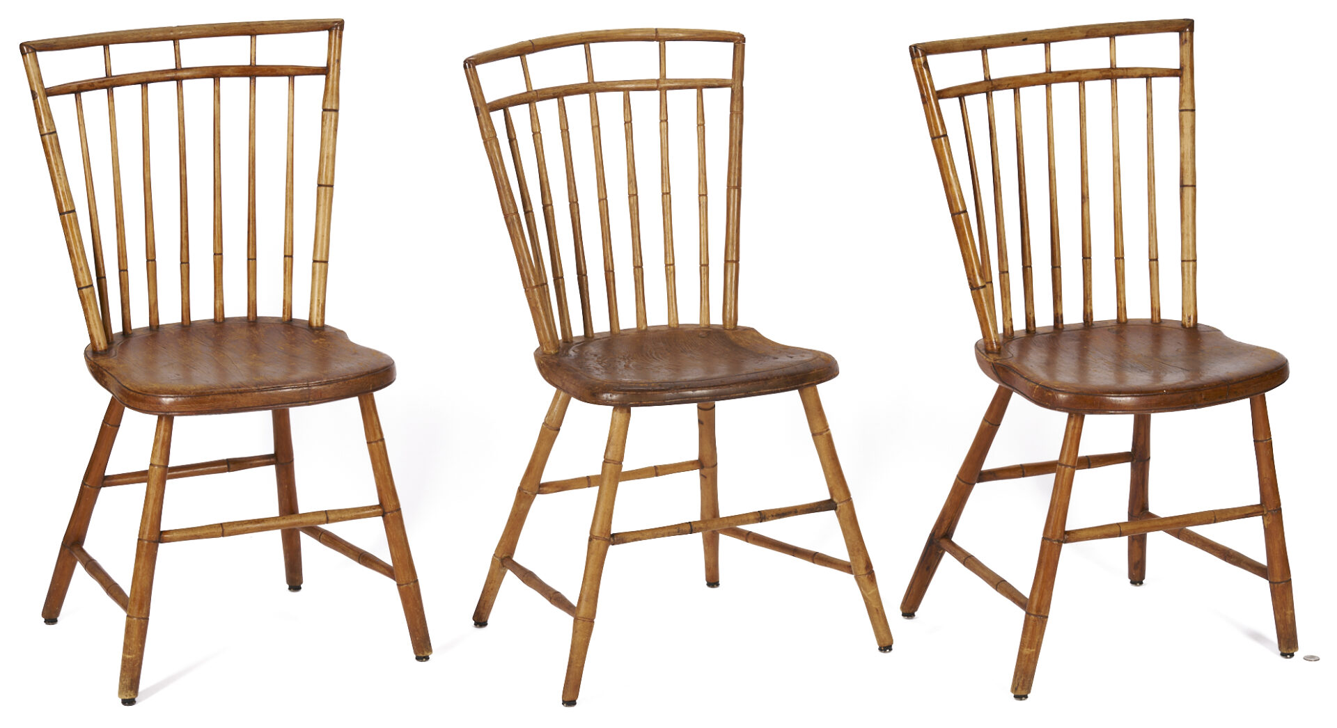 Lot 902: 3 American Windsor Birdcage Side Chairs