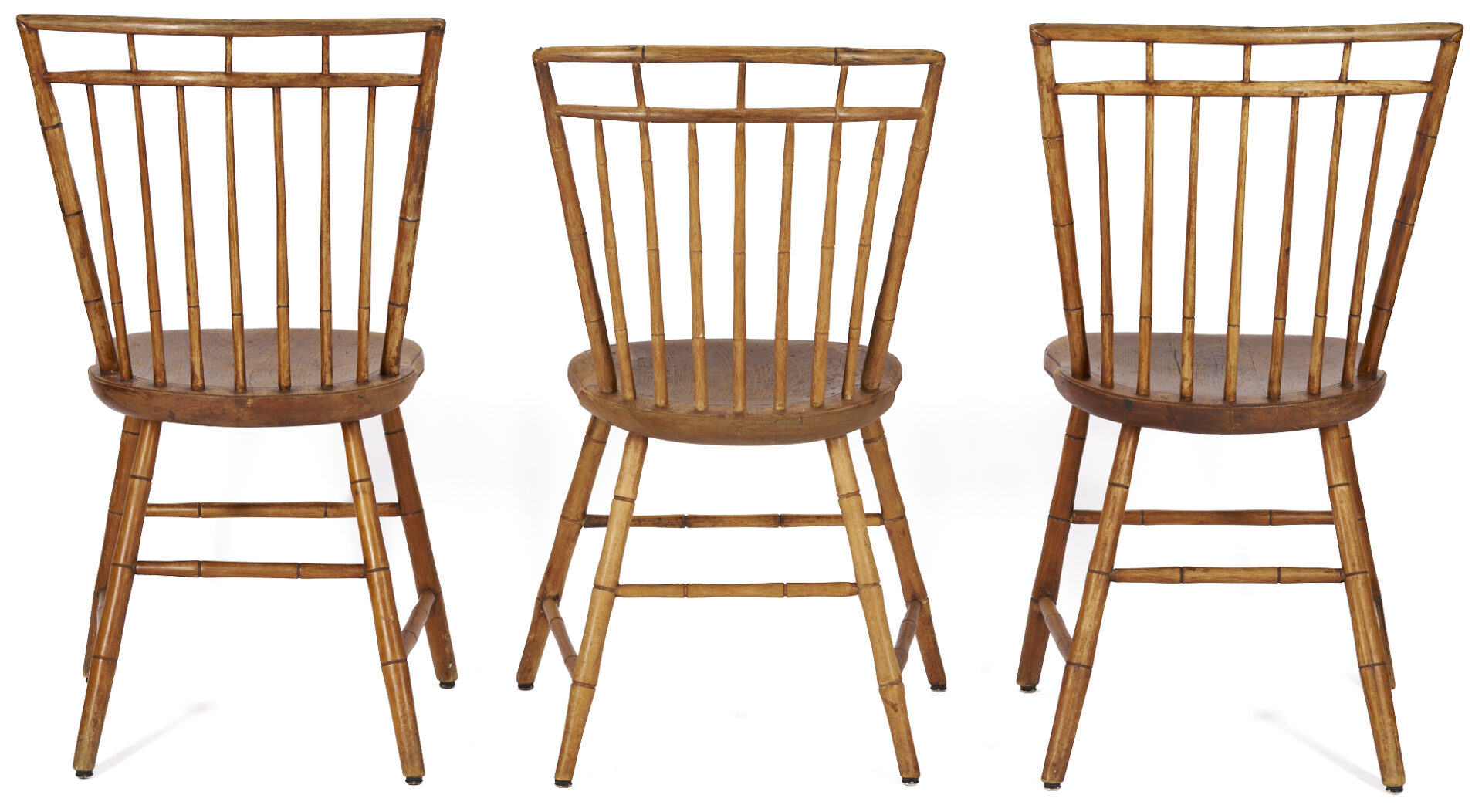 Lot 902: 3 American Windsor Birdcage Side Chairs