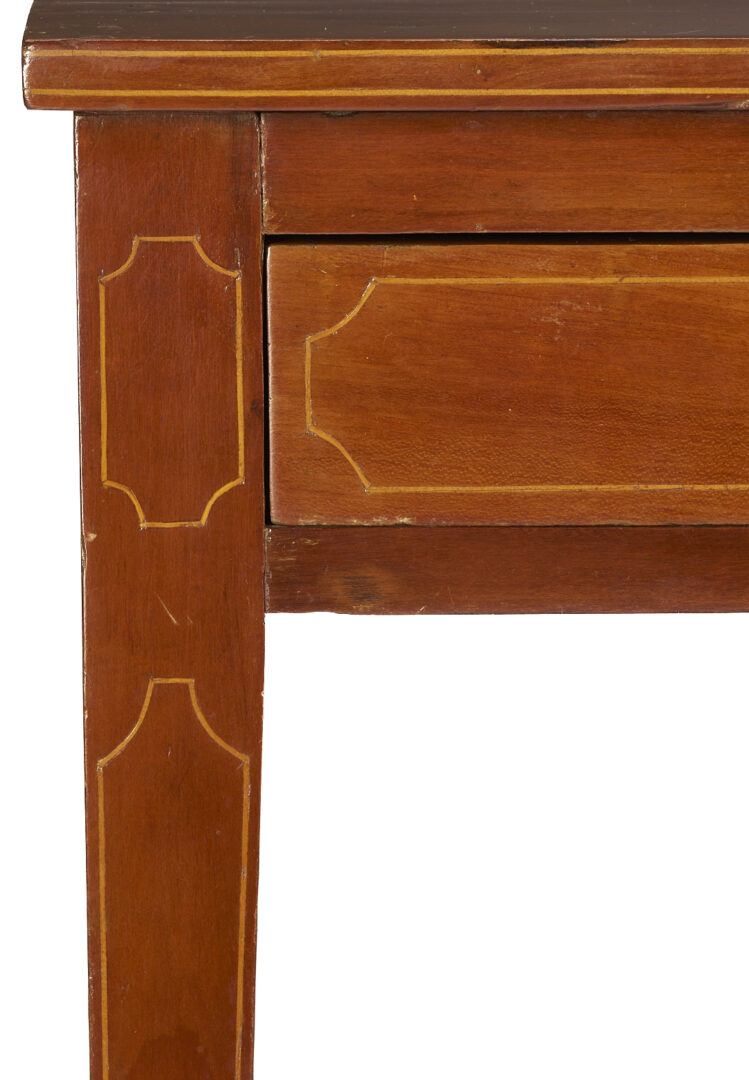 Lot 903: One Drawer Inlaid Table & Inlaid Candle Stand, New England