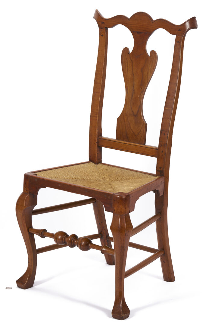 Lot 904: Queen Anne Rush Seat Side Chair