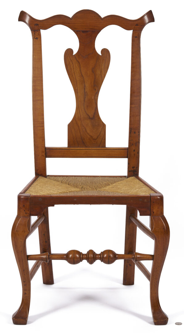 Lot 904: Queen Anne Rush Seat Side Chair