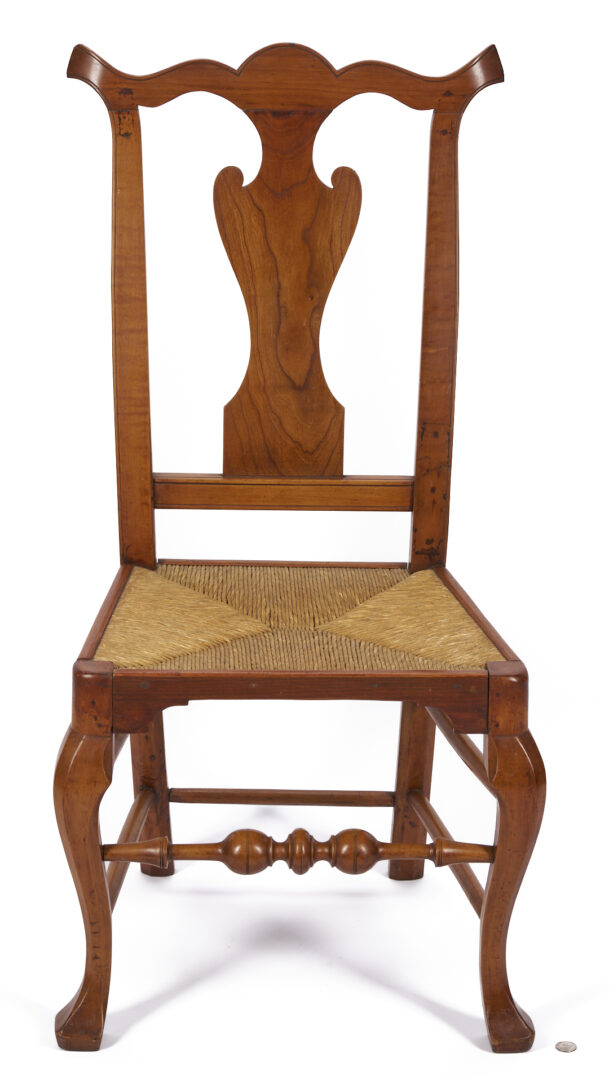 Lot 904: Queen Anne Rush Seat Side Chair