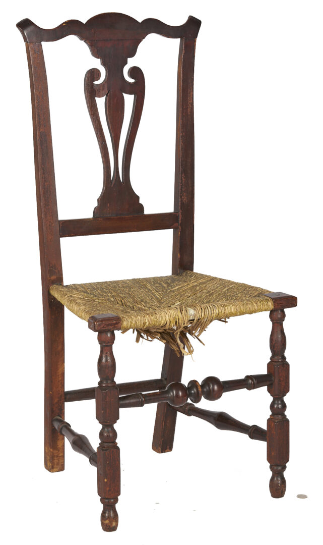 Lot 905: American Queen Anne Transitional Side Chair