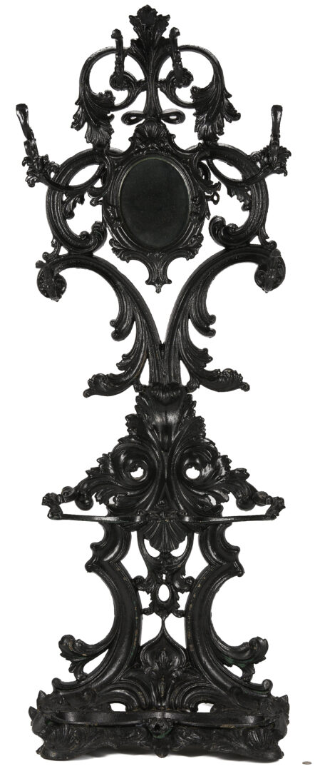 Lot 907: Victorian Cast Iron Hall Tree