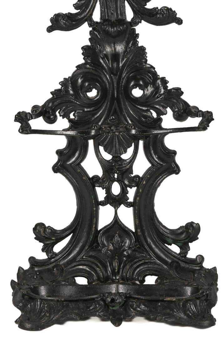 Lot 907: Victorian Cast Iron Hall Tree