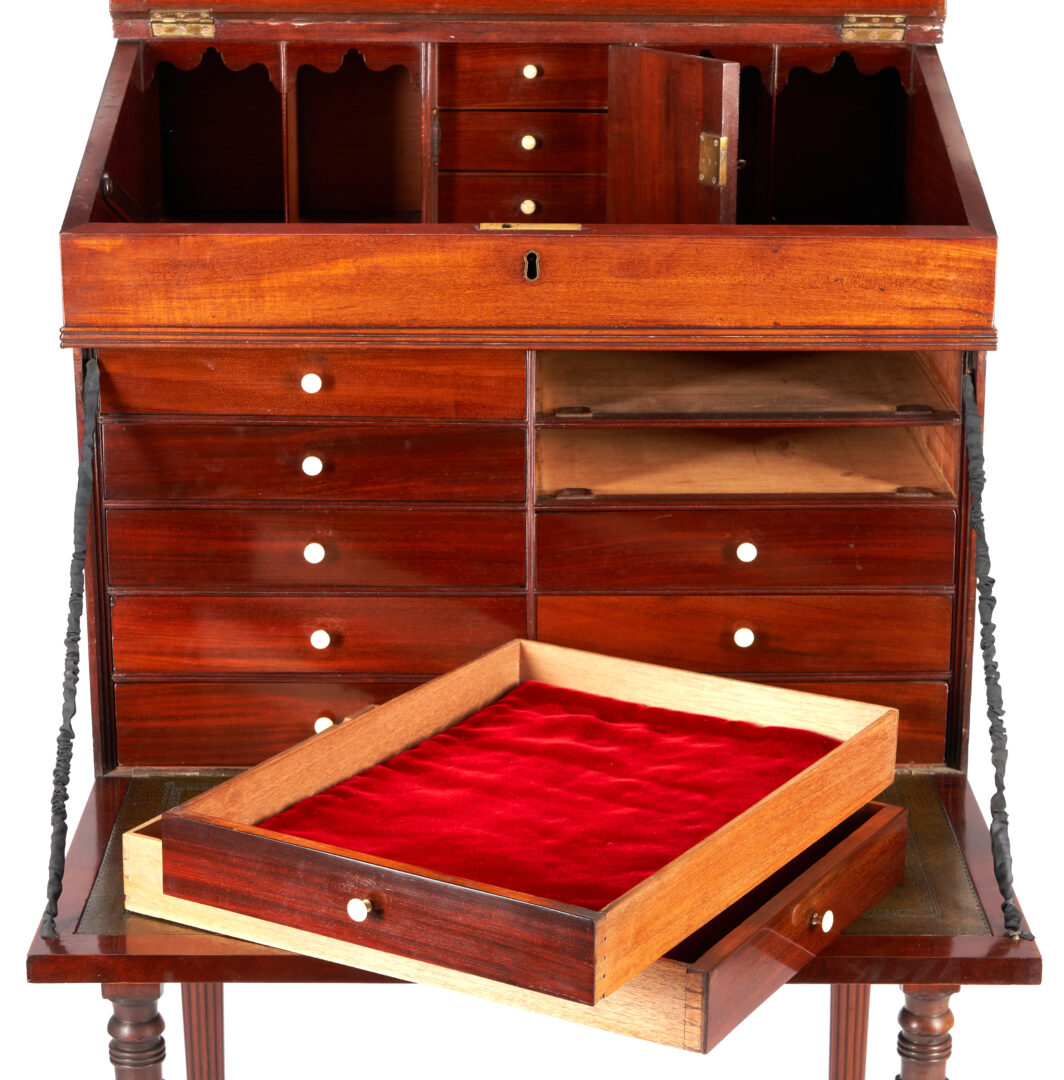 Lot 911: George III Inlaid Mahogany Standing or Collector's Desk