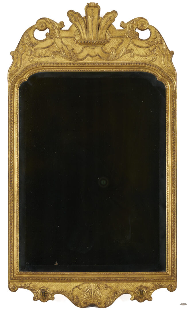 Lot 912: Queen Anne Style Giltwood Rectangular Girandole Mirror