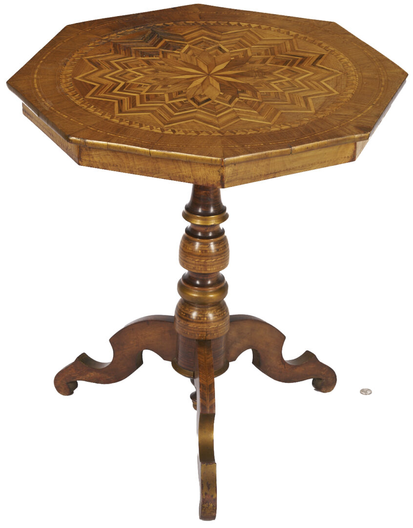 Lot 913: European Marquetry Side Table