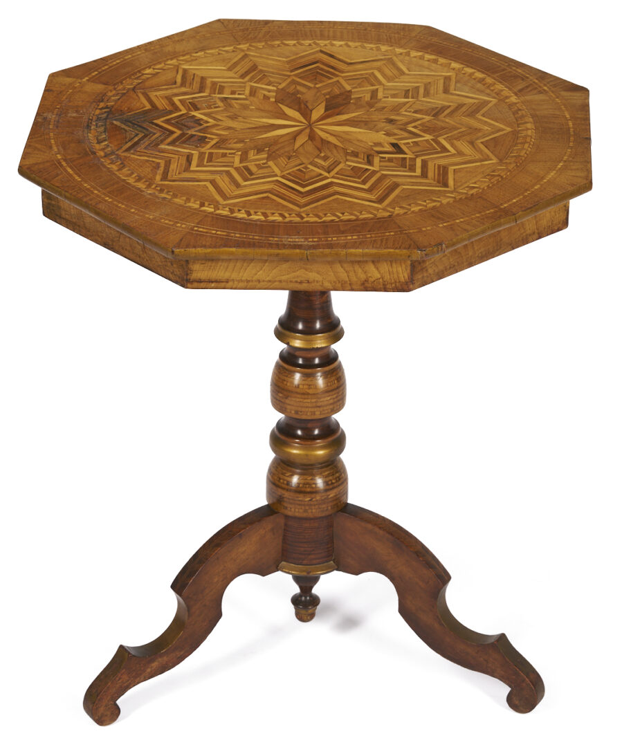 Lot 913: European Marquetry Side Table