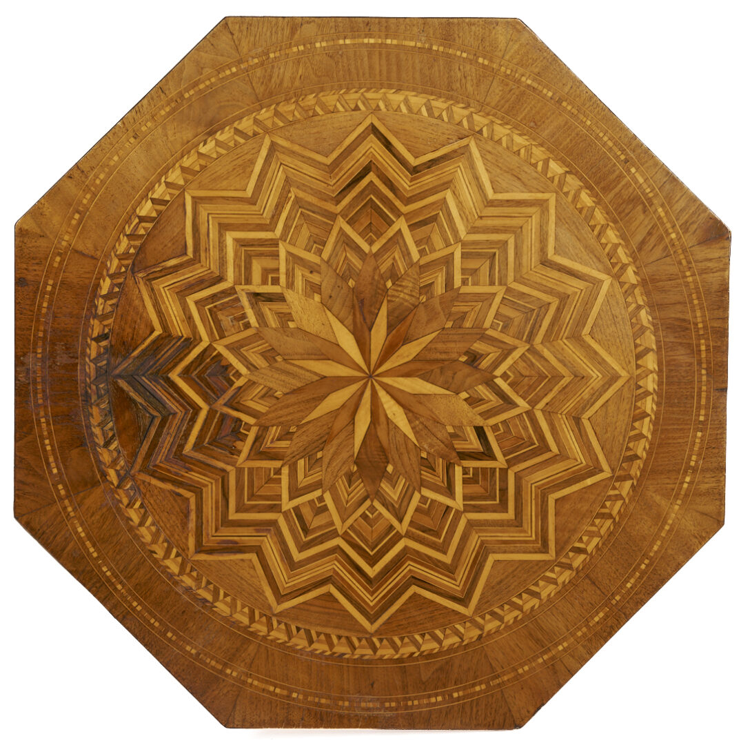 Lot 913: European Marquetry Side Table