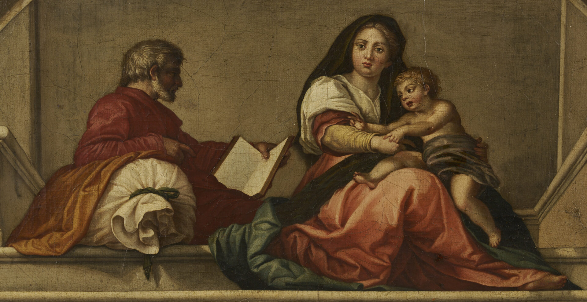 Lot 917: After Andrea del Sarto, Madonna & Child w/ Saint Joseph, Ex-Christie's