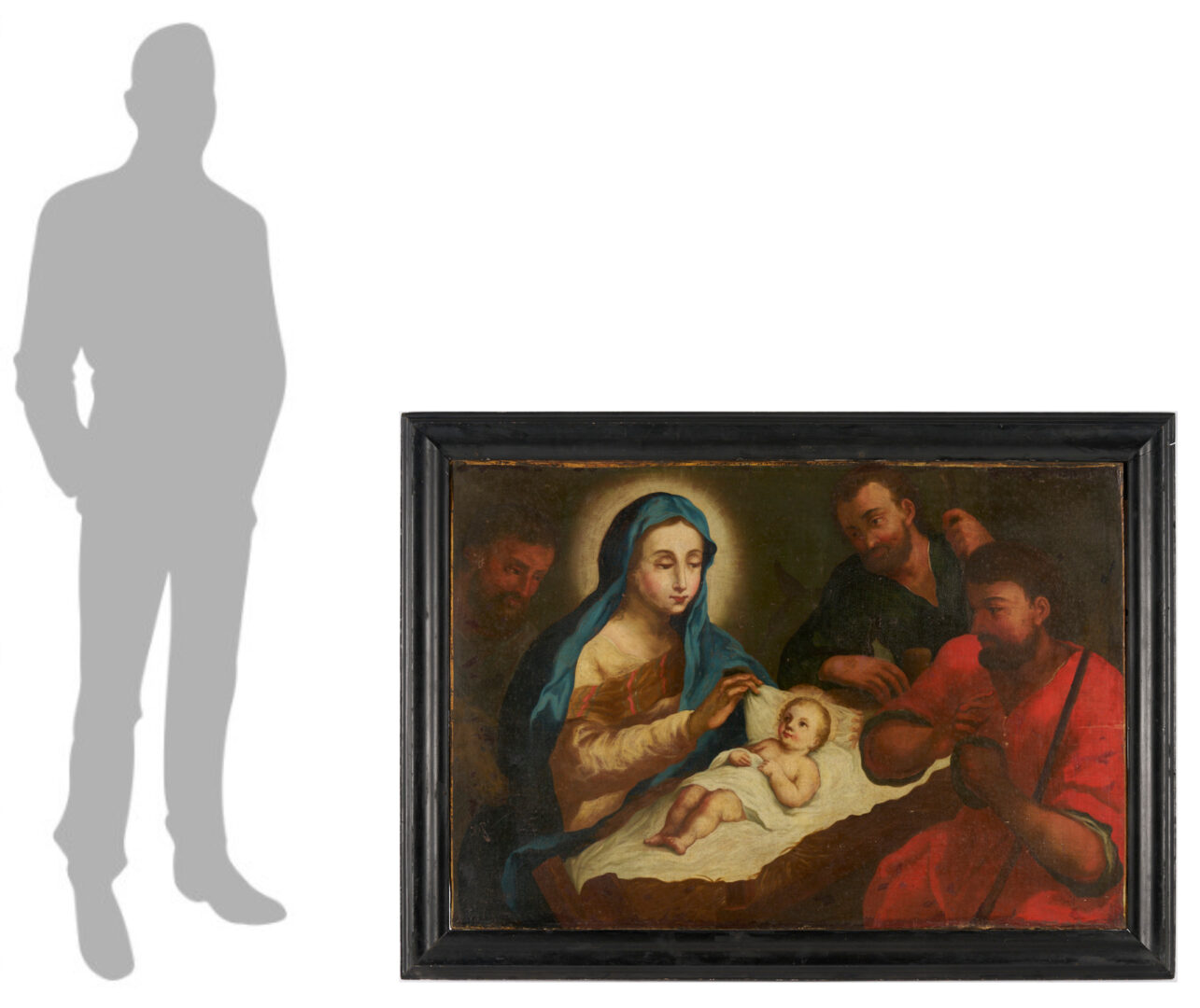 Lot 921: Spanish Colonial O/C Painting, The Nativity