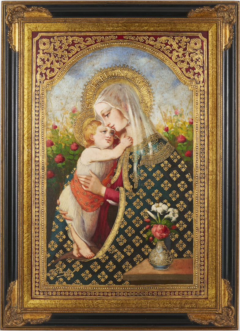 Lot 923: Diana Mendoza O/C, Madonna & Child