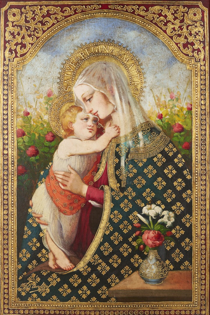 Lot 923: Diana Mendoza O/C, Madonna & Child