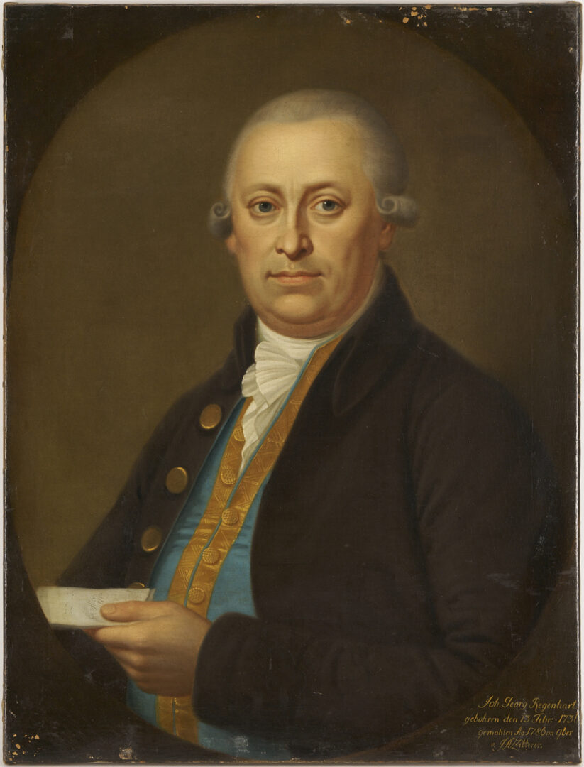 Lot 925: Johann Zitterer O/C Portrait of Johann GeorgÂ Regenhart