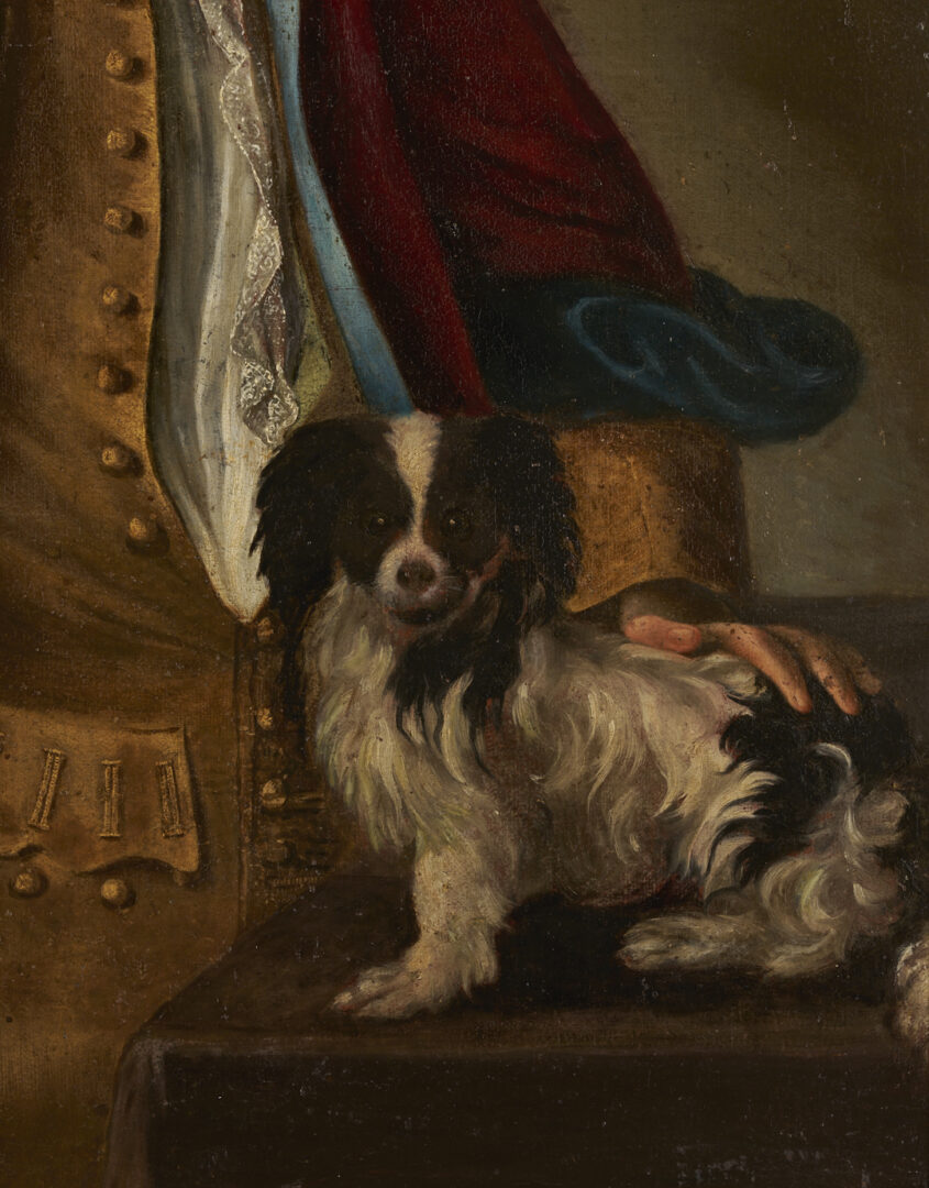 Lot 927: Continental School Oil Portrait, Young Man with Dog