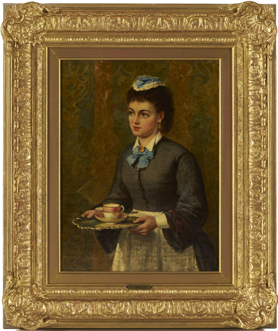 Lot 929: Pr. English O/C Paintings of Women, G. Wells & J. Smart