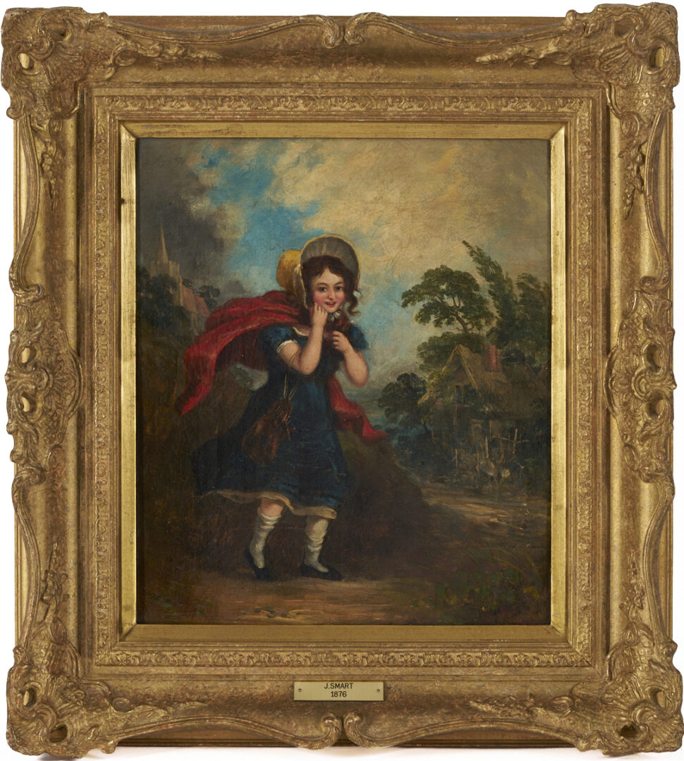 Lot 929: Pr. English O/C Paintings of Women, G. Wells & J. Smart