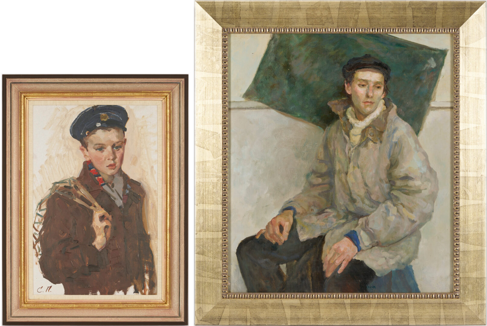 Lot 934: 2 European Portraits of Young Men Incl. Serhiy Podervyansky