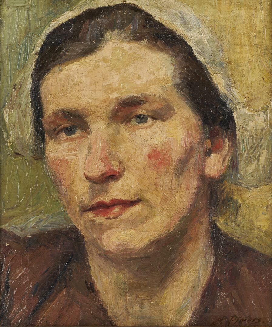 Lot 935: Evert Pieters O/C Portrait of a Dutch Woman