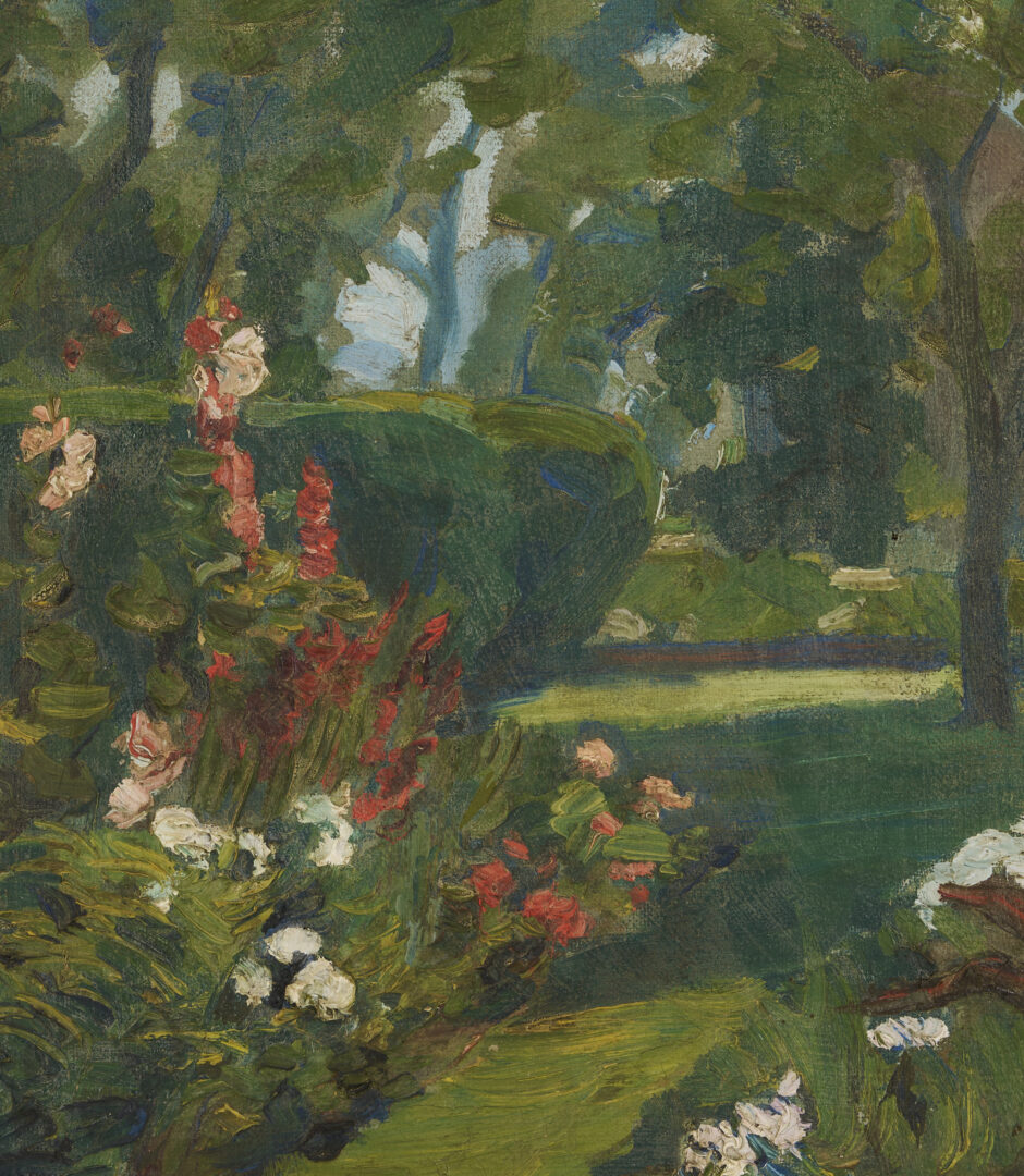 Lot 951: Blanche Hamilton Oil on Canvas Garden Scene