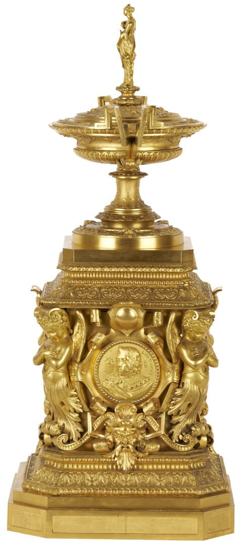 Lot 97: French Renaissance Style Ormolu Clock and Garniture