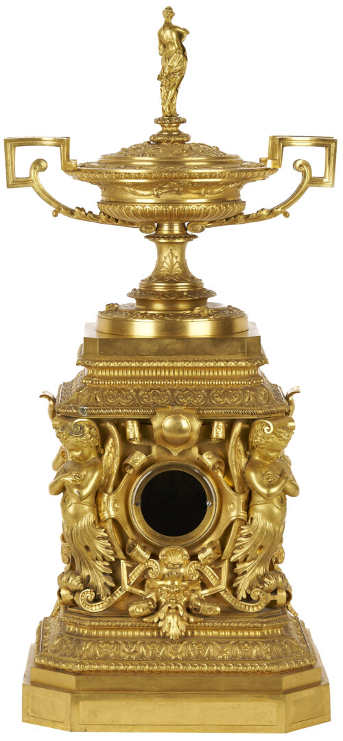 Lot 97: French Renaissance Style Ormolu Clock and Garniture