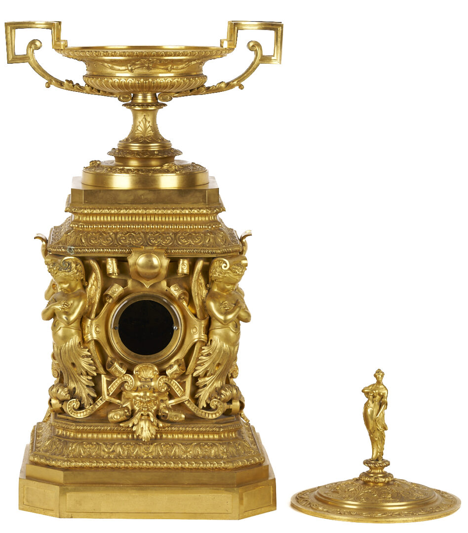 Lot 97: French Renaissance Style Ormolu Clock and Garniture