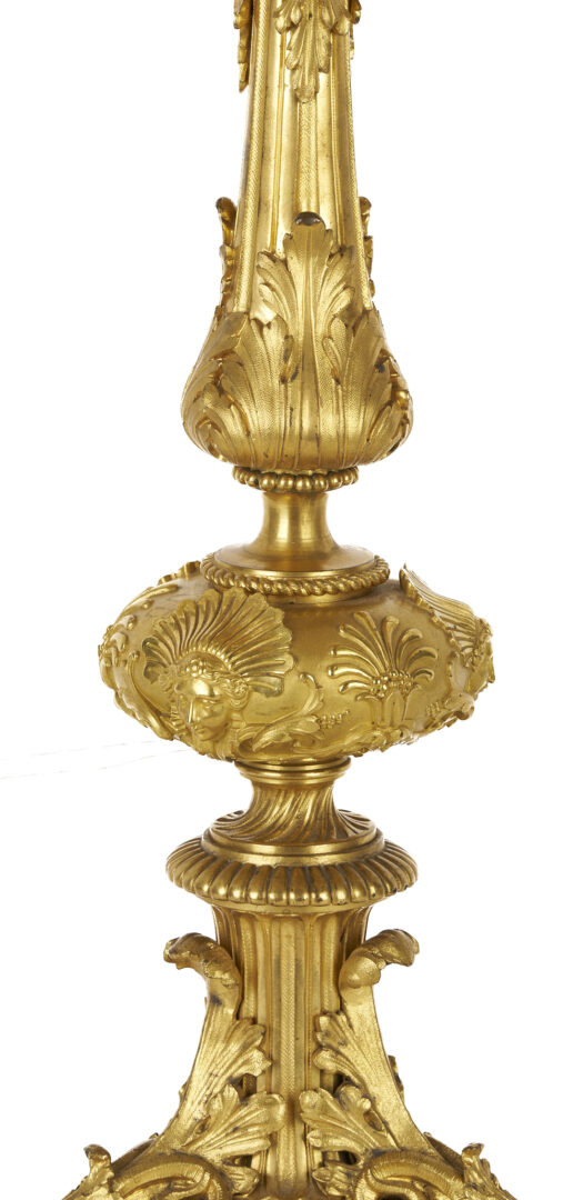 Lot 97: French Renaissance Style Ormolu Clock and Garniture