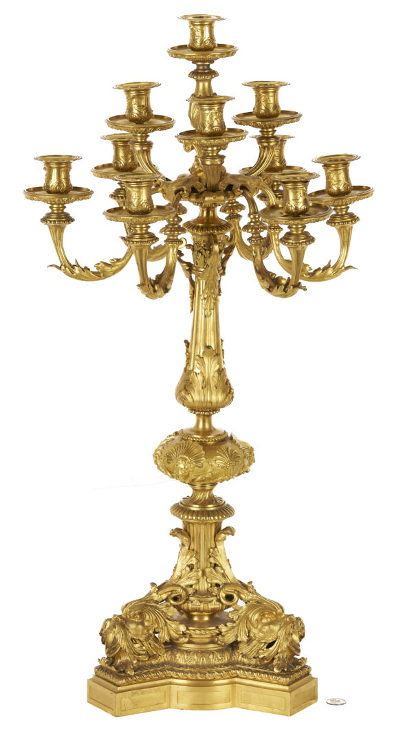 Lot 97: French Renaissance Style Ormolu Clock and Garniture