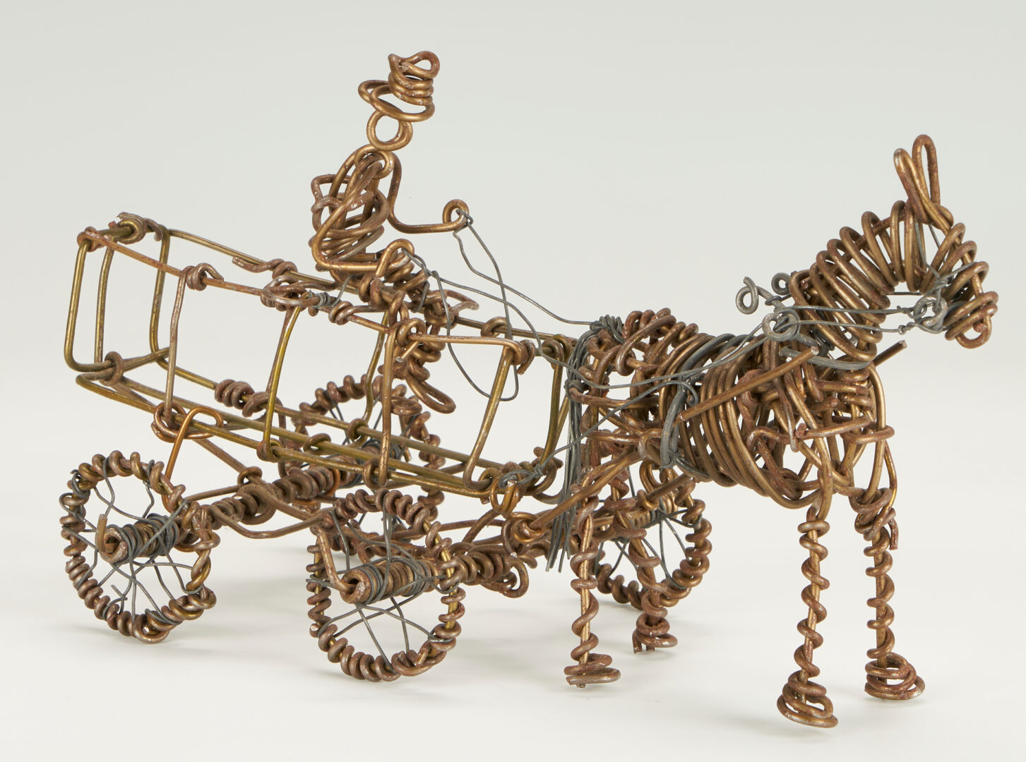 Lot 980: Three (3) Vannoy Streeter Wire Sculptures, Tina Turner, Buggy, & Motorcycle