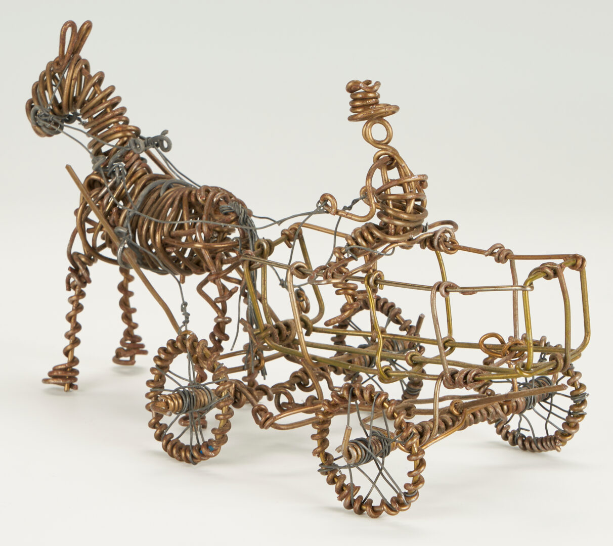 Lot 980: Three (3) Vannoy Streeter Wire Sculptures, Tina Turner, Buggy, & Motorcycle