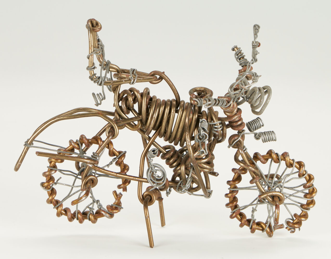 Lot 980: Three (3) Vannoy Streeter Wire Sculptures, Tina Turner, Buggy, & Motorcycle