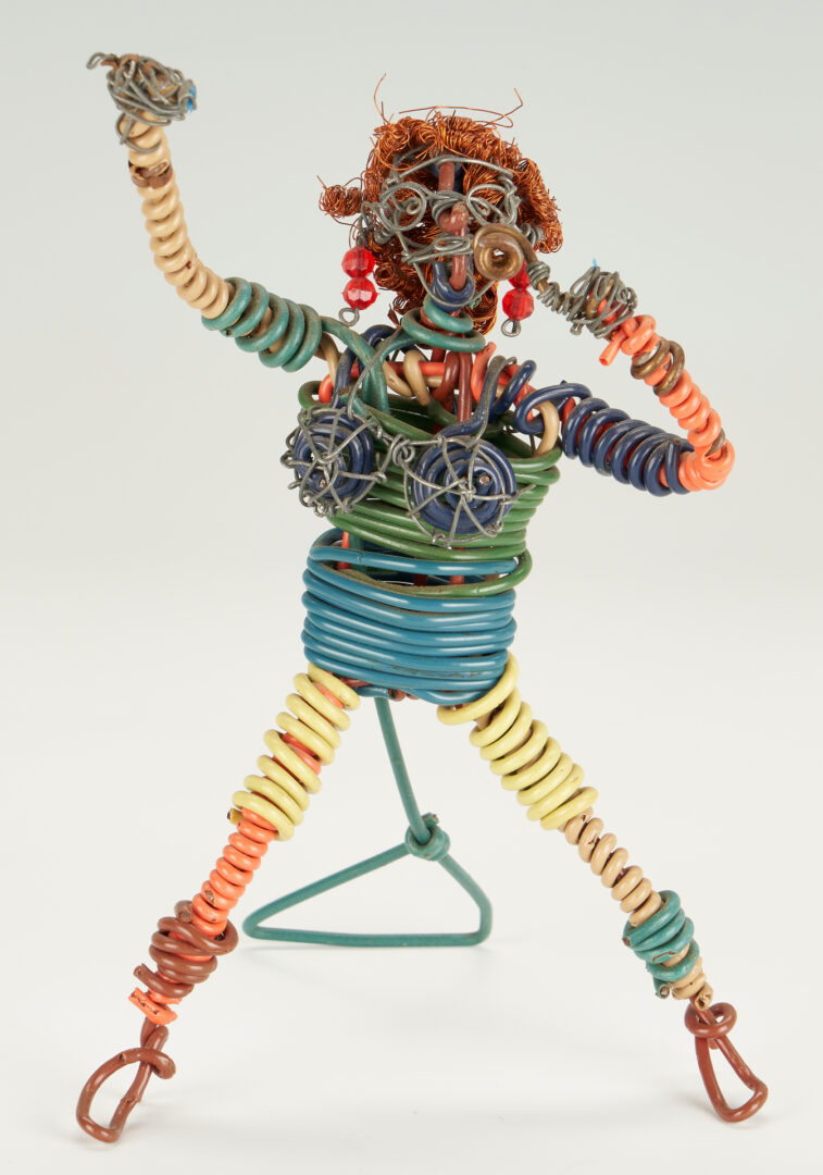 Lot 980: Three (3) Vannoy Streeter Wire Sculptures, Tina Turner, Buggy, & Motorcycle