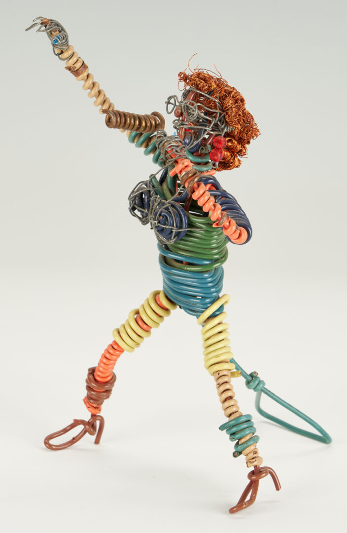 Lot 980: Three (3) Vannoy Streeter Wire Sculptures, Tina Turner, Buggy, & Motorcycle