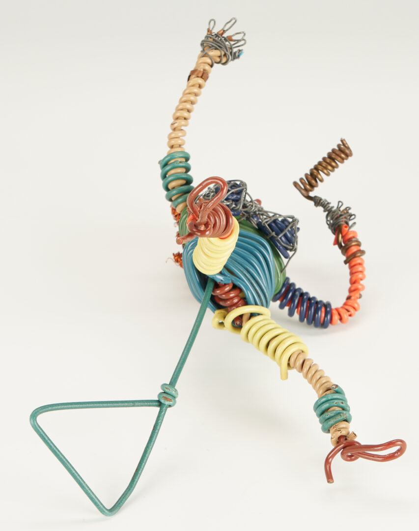 Lot 980: Three (3) Vannoy Streeter Wire Sculptures, Tina Turner, Buggy, & Motorcycle