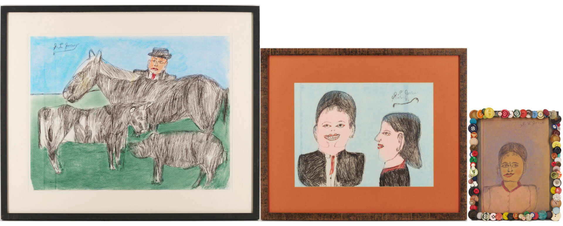 Lot 982: 3 S.L. Jones Outsider Art Paintings