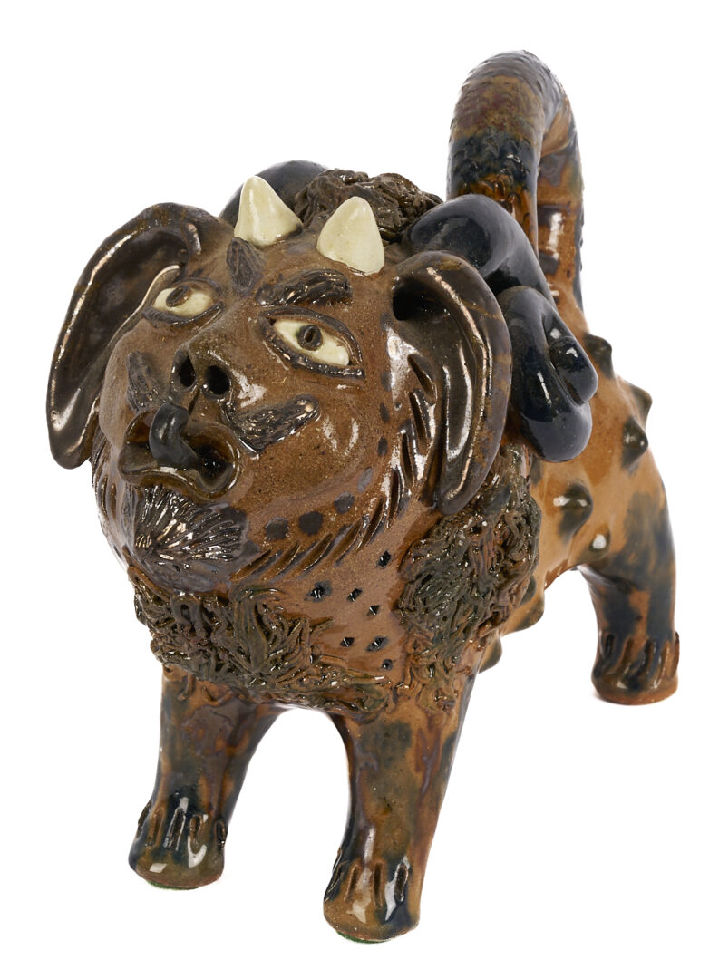 Lot 987: Billy Ray Hussey NC Folk Art Pottery Devil Lion