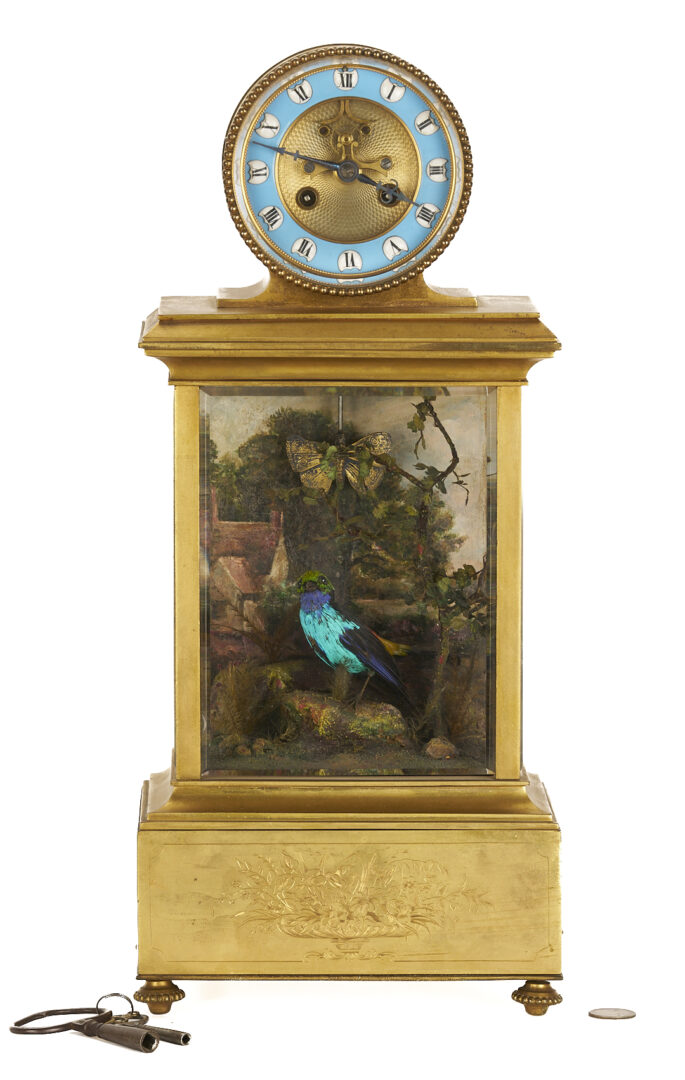 Lot 98: French Bontems Gilt Bronze “Singing Bird” Clock