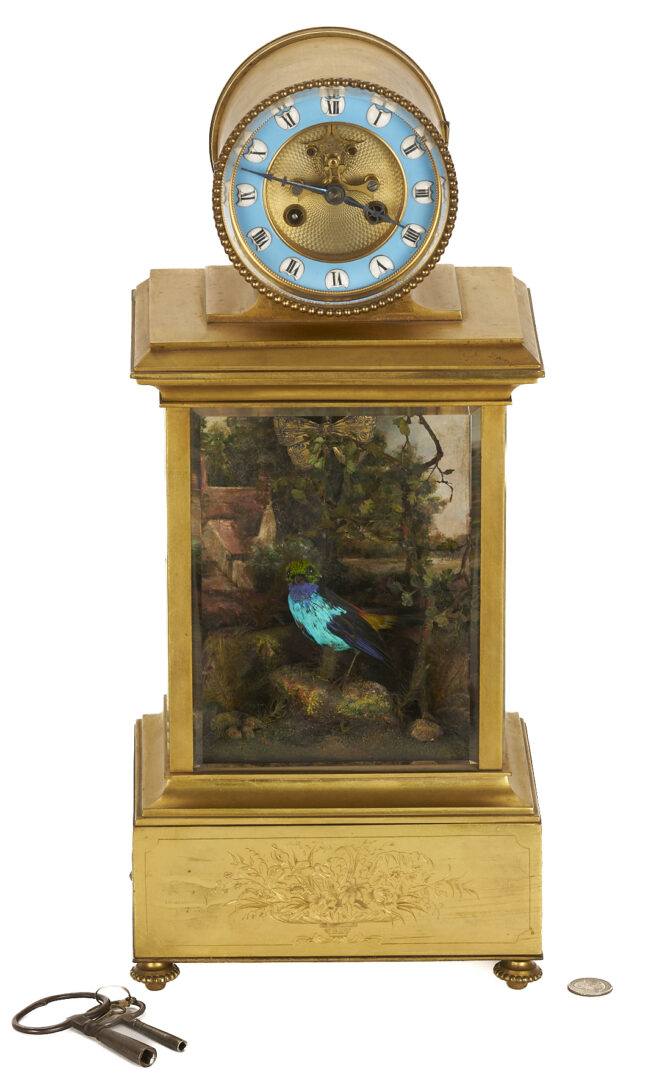 Lot 98: French Bontems Gilt Bronze “Singing Bird” Clock