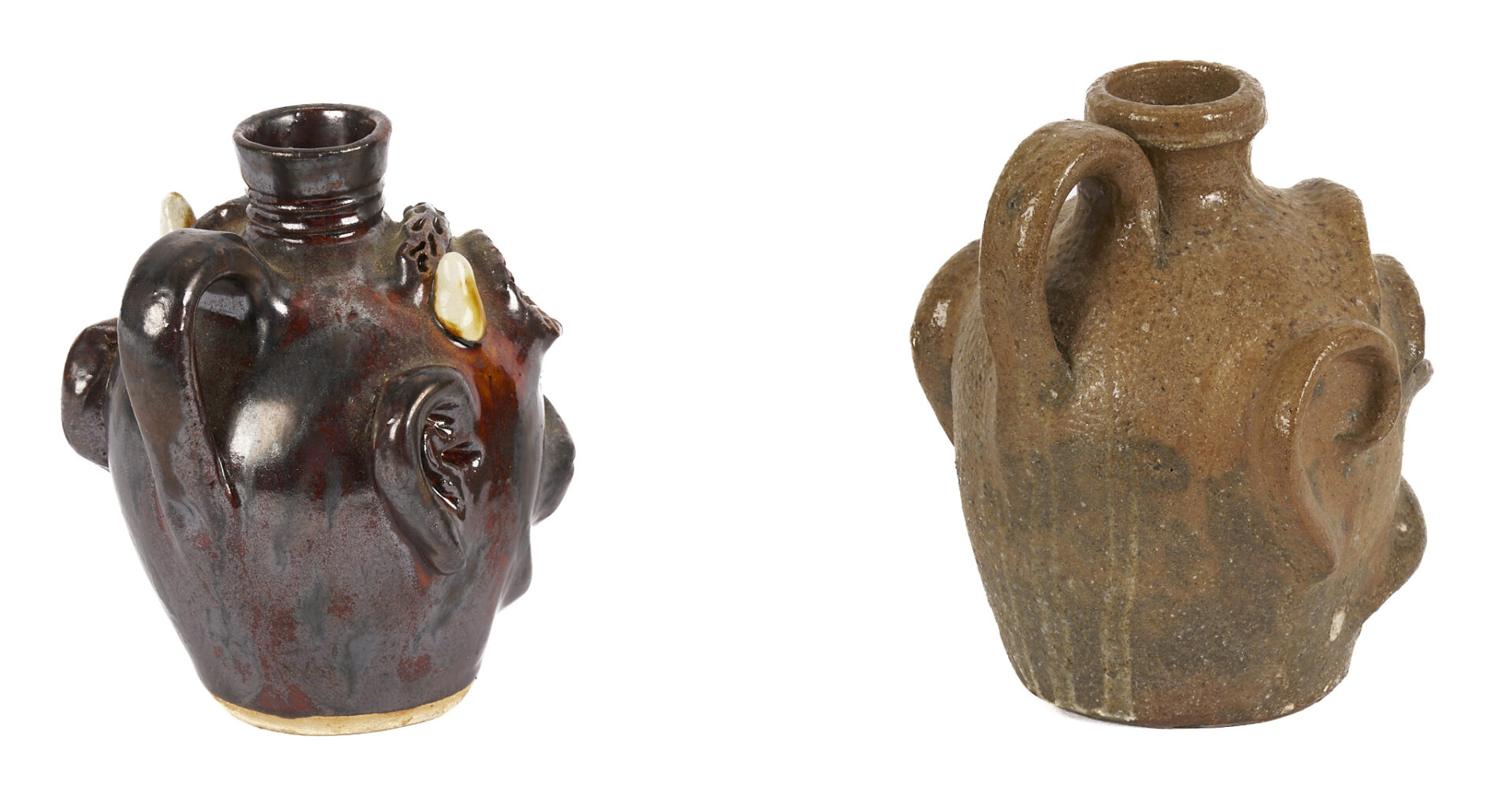 Lot 990: 3 Billy Ray Hussey Pottery Pcs., incl. Pitcher & Mini Face Jugs