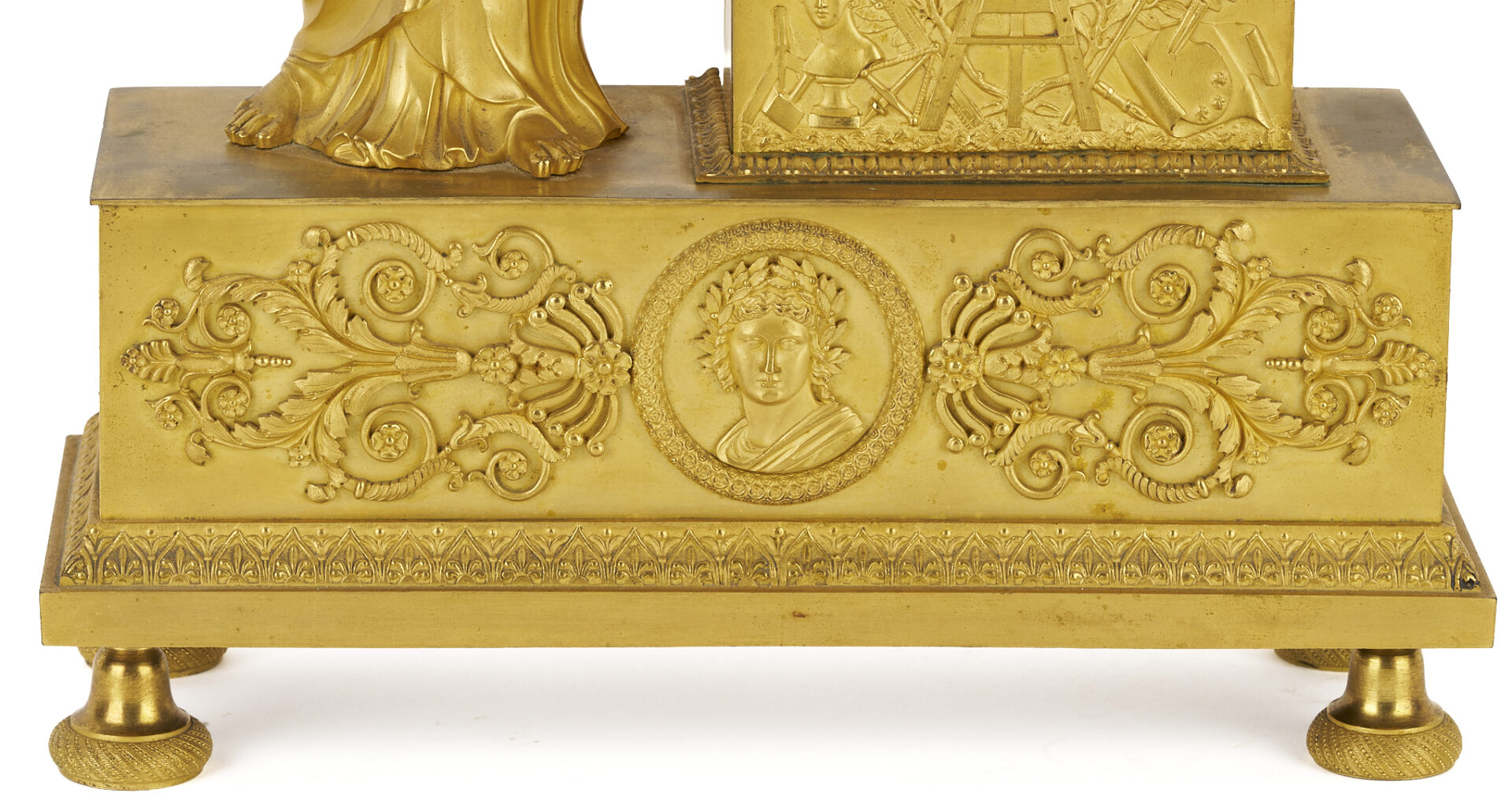 Lot 99: French Empire Marti et Cie Gilt Bronze Figural Mantel Clock