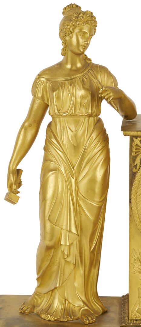 Lot 99: French Empire Marti et Cie Gilt Bronze Figural Mantel Clock