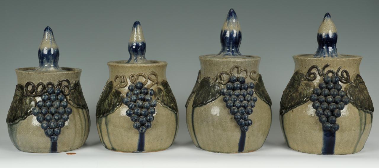 Lot 103: Georgia Folk Pottery Canister Set, Arie Meaders
