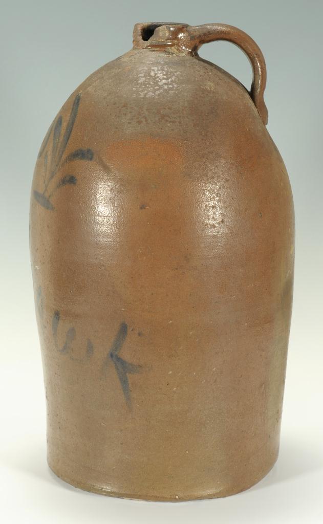 Lot 109: Greene Co. Mohawk decorated stoneware jug