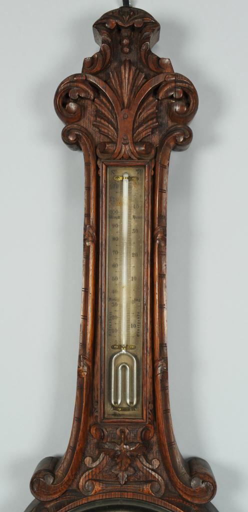 Lot 121: J. Hicks London Aneroid Barometer Thermometer