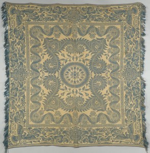 Lot 132: East TN Teal Coverlet, Maryville Woolen Mill Co.