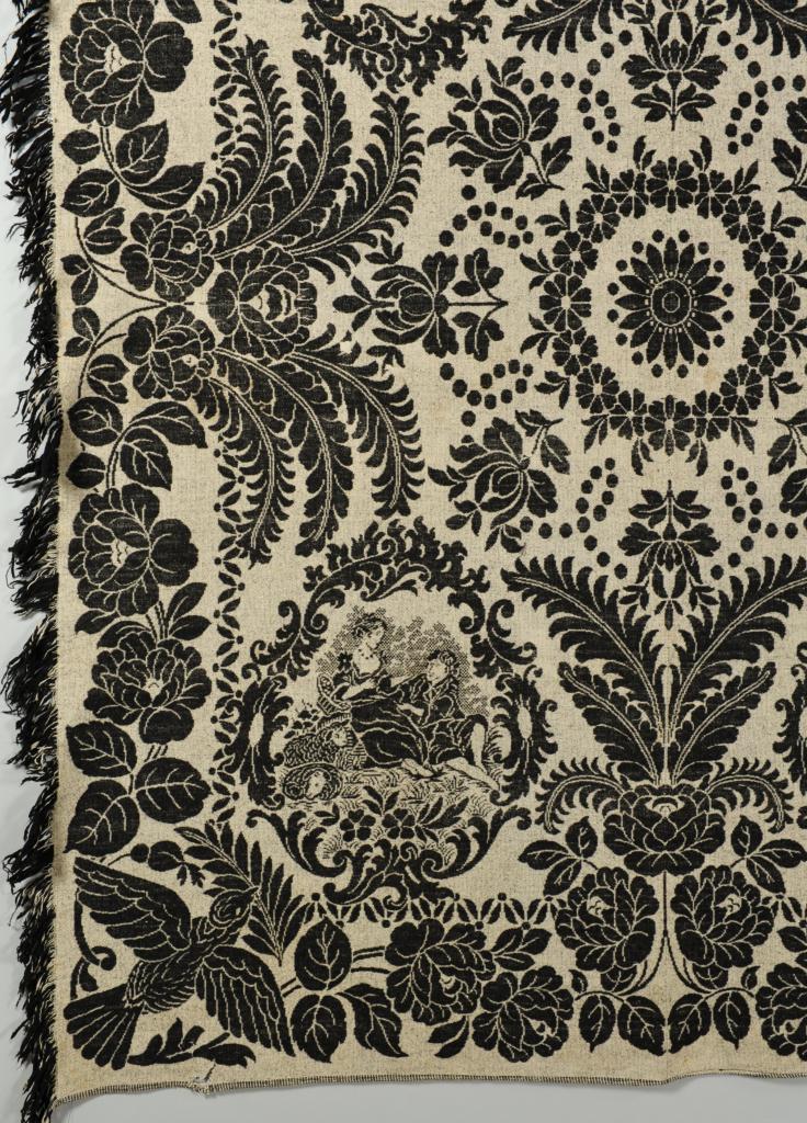 Lot 136: East TN Black and White Coverlet Poss. Maryville W