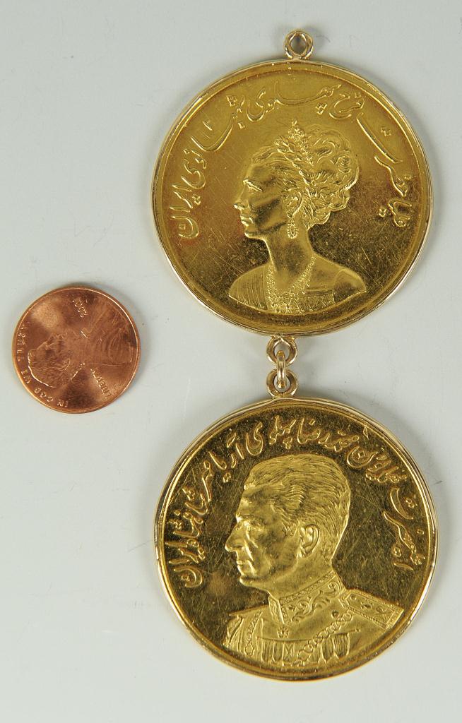 Lot 144: Two Shah of Iran Gold Coins, 52.9 grams