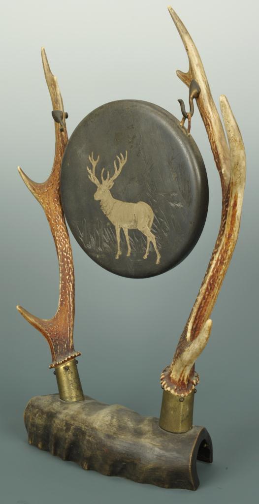 Lot 166: Bronze and Antler-Mounted Gong